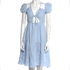 Chic Light Blue Midi Dress